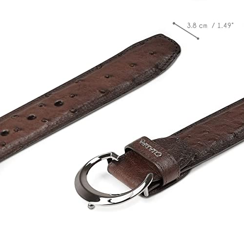 Cuadra Men's Cowboy Belt in Ostrich Leather Brown CS381A13