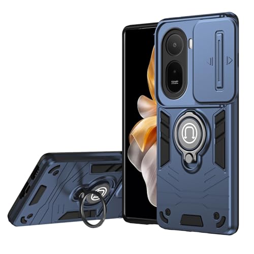 Coque Redmi A7 Pro 4G antichoc militaire avec béquille et clapet bleu