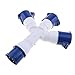 pistro 3 Way Splitter 220V 32A 3 Pin (2P+Earth) Industrial Plug & Socket, IP44 Waterproof Connector for Building Site Work, Blue