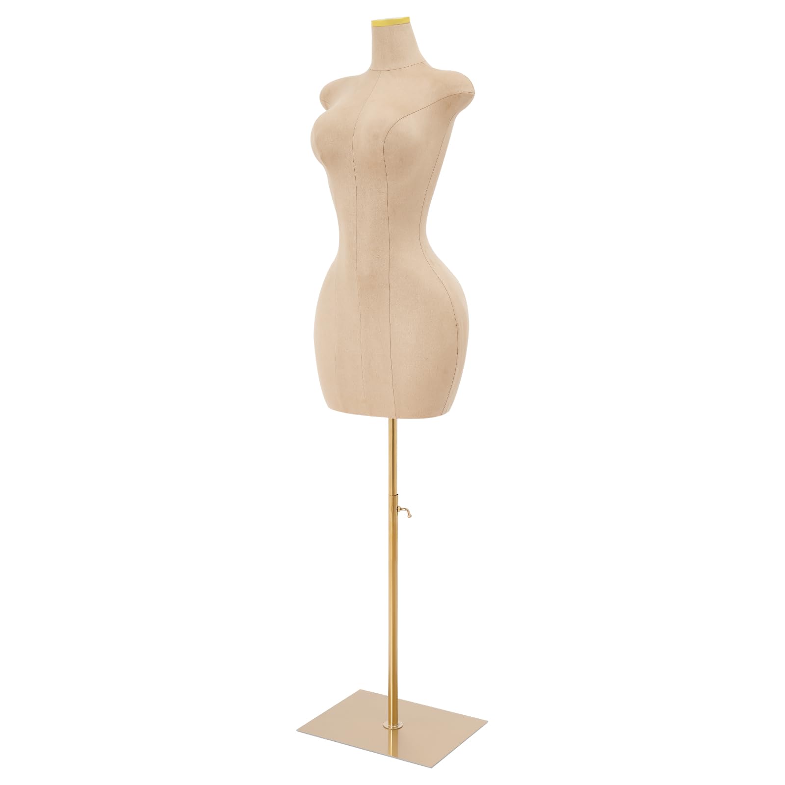 Schneiderpuppe Schaufensterpuppe Kleiderpuppe Mannequin Mannequin Body Schneiderpuppen Weiblich Hüfte Höhenverstellbar 150 bis 210 cm Für Boutique Schaufenster (Gold, U)