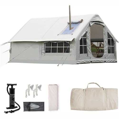 Aufblasbares Zelt, 6-8 Personen Zelt aufblasbar für Camping mit Ofenloch &...