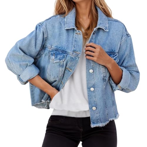 Veste en jean délavée pour femme pour ne plus hésiter entre confort baggy et style court