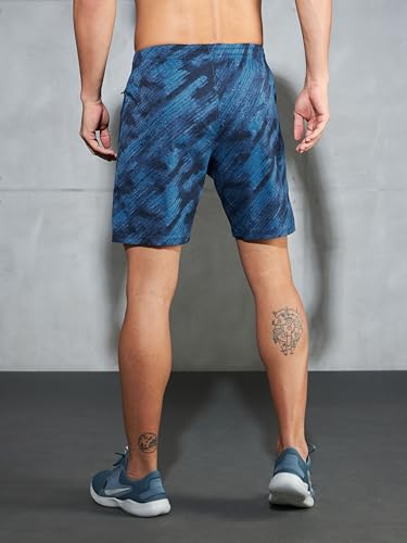 Image of TECHNOSPORT Men's Regular Fit All Over Print Stretchable Shorts with Quick Dry, Anti Odour for Gym, Sports and Regular Use