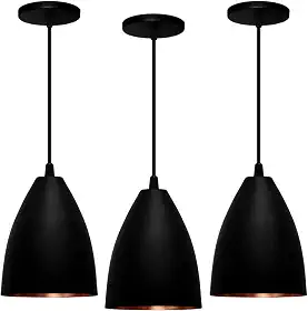 Kit 3 Pendentes Vegas (preto Textura/Bronze)