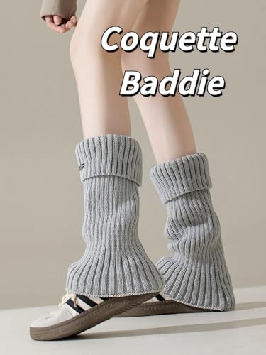 Leg Warmers for Women Cute Ankle Warmer Ribbed Knit Leg Socks Party Sports Goth Harajuku Y2k Accessories4