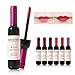 MANZIMIAO 6 Colors Wine Lip Tint, Natural Long Lasting Liquid Lipstick Mini Make Up Lip Gloss Matte Lip Sticks Wine Bottle Cover