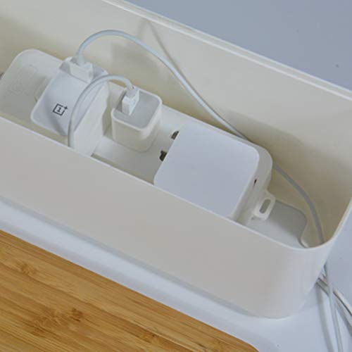 Hemoton Kabelmanagement Box Organizer Voor Snoeren Stekkerdozen Overspanningsbeveiligers Verbergen Losse Draden Thuiskantoor Keuken Computers Bureau Entertainment Centra Koffer Wit - Afbeelding 3