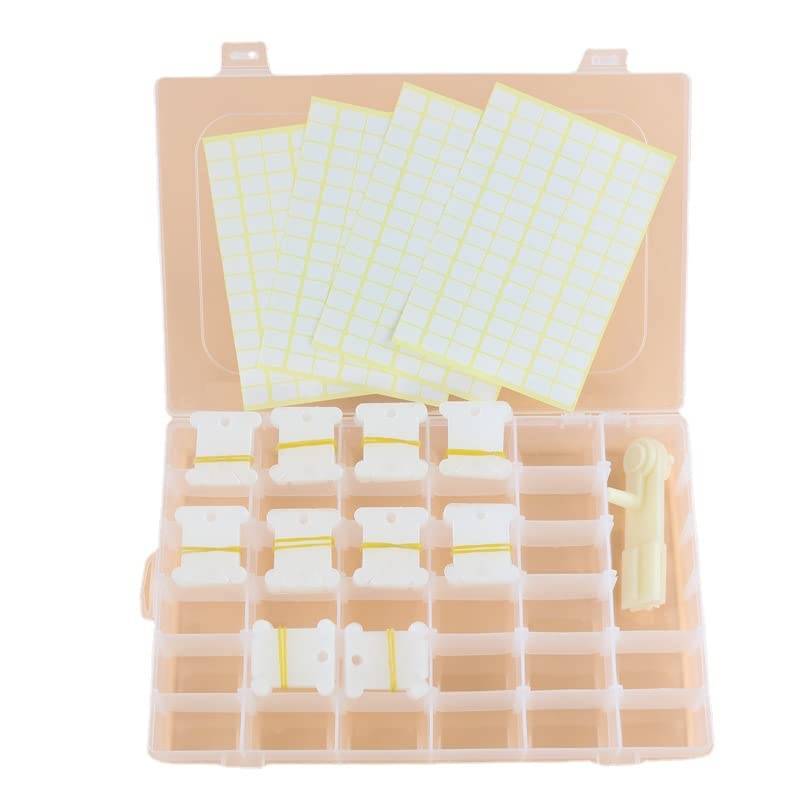 Amazon | 刺繍糸 収納ボックス 大容量 刺?糸収納 仕切り付きケース 糸