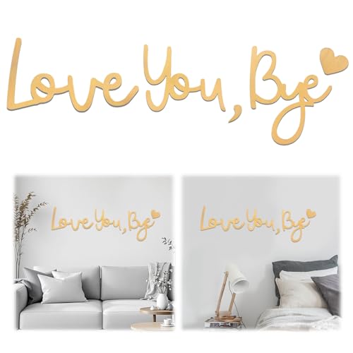 Wall Decor Large Gold Love You Bye Sign,Express Love&Warm for Your Family