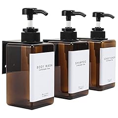 3 Bottles 3 Wall Mounts-amber