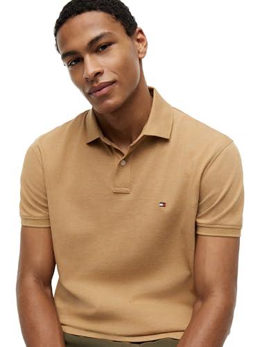 Image of Tommy Hilfiger Men's Short Sleeve Polo Shirts in Classic Fit with Stretch and Organic Pique Cotton