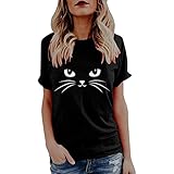 kleider JUTOO Damen Sommer Niedlich Tops Kurzarm T-Shirts Bluse(Schwarz ,EU:38/CN:S)