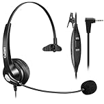 2.5mm Telephone Headset with Microphone Noise Cancelling, Mono Cordless Phone Headset Work for Gigaset C430A CL660A Panasonic KX-DT521 KX-DT543 Polycom Cisco SPA Grandstream Home Office IP Desk Phones