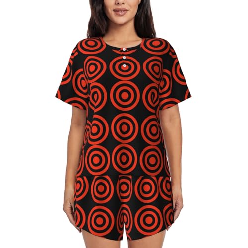 Ensemble de pyjama manches courtes femme vêtement de nuit doux motif vectoriel