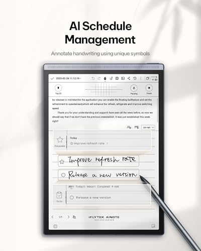 AINOTE Air 2 Bundle - Black Folio Case, 8.2-inch AI Note-Taking Tablet Writing Paper Tablets, Digital Notebook with Pen, Voice-to-Text Transcription, Multi-Languages Chatgpt Support