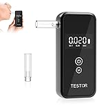 Breathalyzer - Professional Grade Alcohol Tester with 1 Mouthpieces, Personal Breathalyzer for Home Use, Reusable & Compact Design