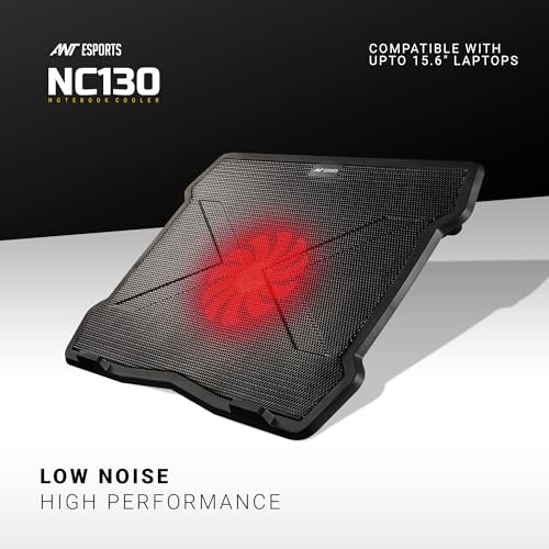 Ant Esports NC130 Ultra Slim and Sturdy Portable Laptop Cooling Pad with 1 * 1 125mm Quiet Red LED,Anti Skid Height Adjustable Stand, 1 USB Ports... - Image 2