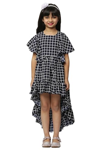 Image of Baby Girl's Birthday Casual Frock High Low Dress Checkered 2-3 Years