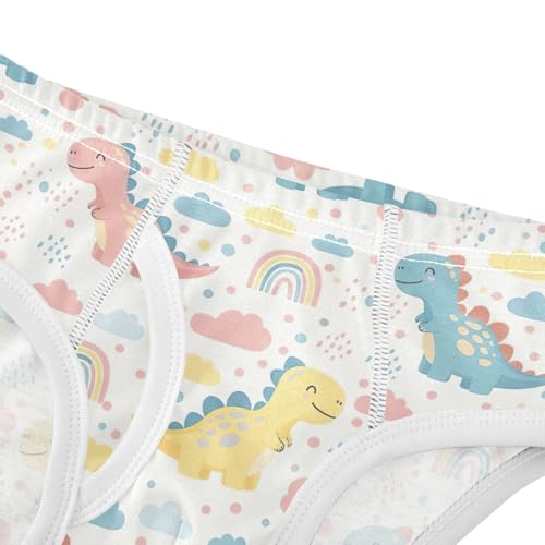 ODAWA Cute Pastel Dino Tag Free Toddler Briefs Cotton, Toddler Underwear Boys 2T4