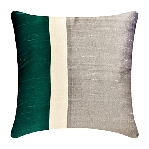 Fabric Mart Direct Pillow Case Zipper, Decorative Green & Grey 24