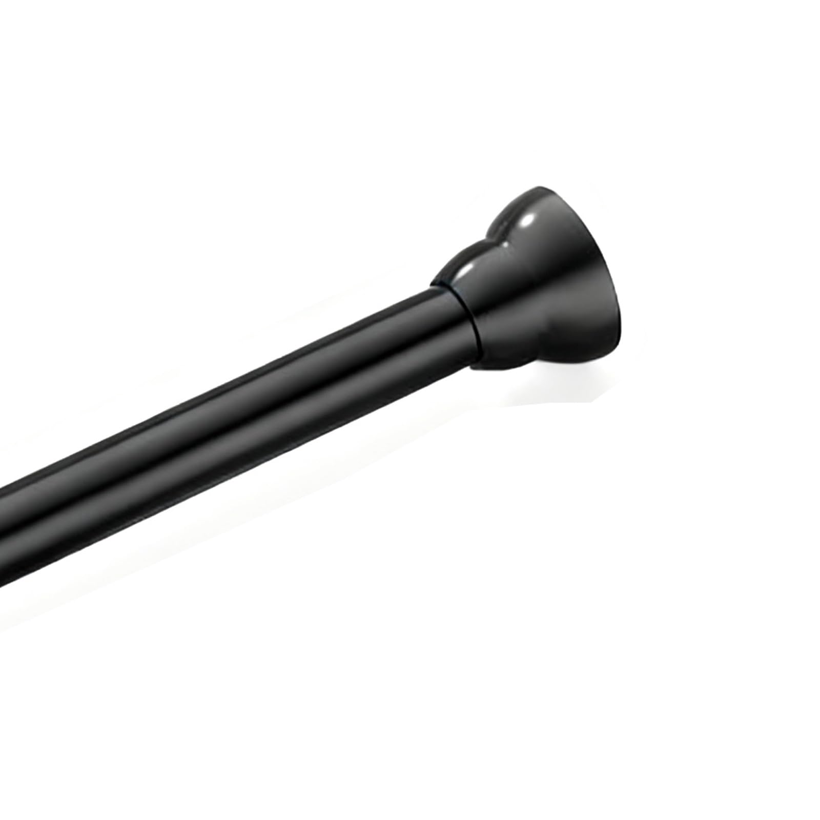 GLDYTVF Adjustable Stainless Steel Tension Rod No Drill Anti Slip Shower Curtain Rod for Bathroom & Wardrobe (Black 70 120 cm / 2.30 3.94 ft)