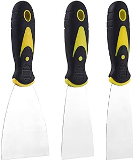 Miuse 3 Pack Wallpaper Scraper Tool Set with Plastic Handle and Metal Blade Scraper, DIY Decorating Paint Removal Scraper Tool Set
