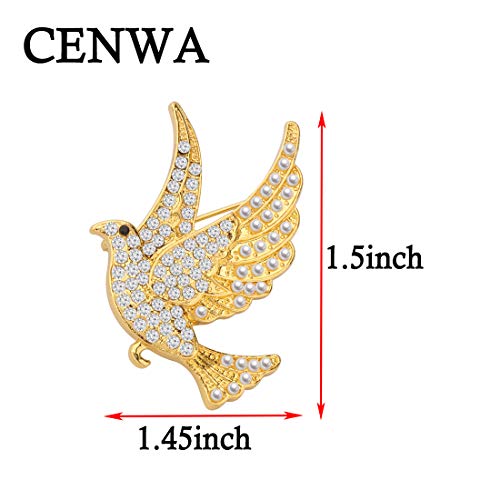 Image of CENWA Dove Rhinestone Brooch Pin Sorority Jewelry Gift for Finer Women