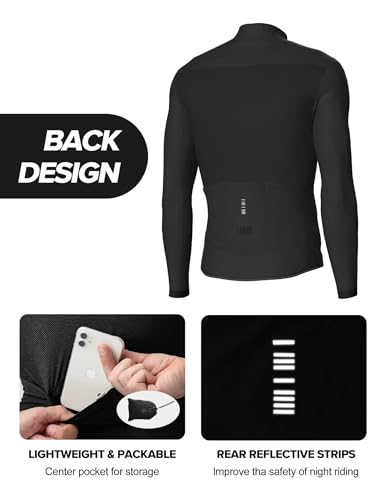 LAMEDA Jaqueta de ciclismo masculina e feminina, à prova de vento, leve, embalável, corta-vento para