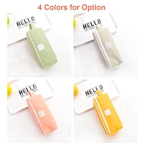 Honorall Grande Capacidade Da Lona Caso Caixa de Lápis Caneta Bolsa de Maquiagem Estacionária com Zí