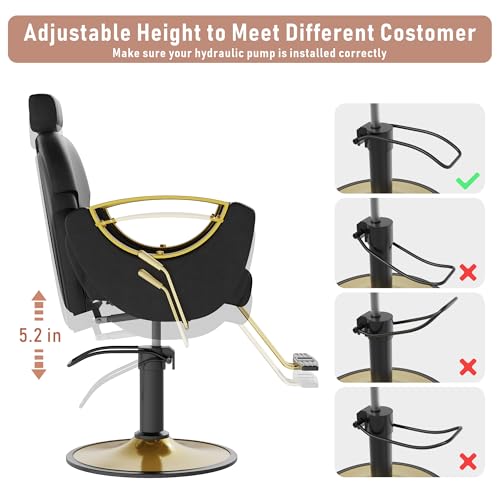 Image of LOUVIXA Barber Salon Chair for Hair Stylist, Height Adjustable Hydraulic Hair Reclining Salon Chairs, 360 Degrees Rotation, Multi-Function Shampoo Chair for Barbershop (Modern Black)
