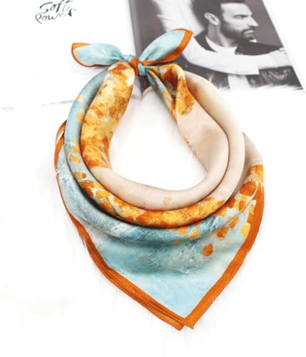 Image of ANDANTINO 100% Mulberry Silk Scarf -21 inch Square Neckerchief with Gift Packed