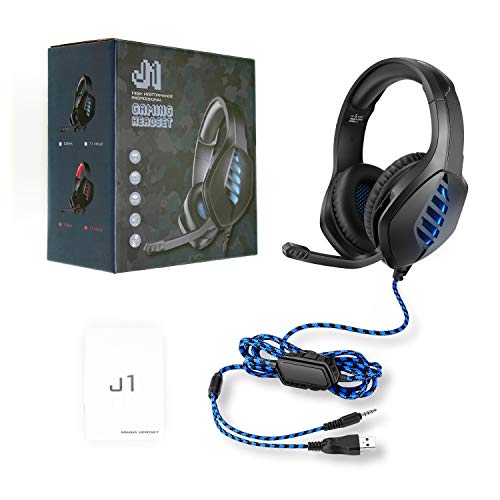 PS4 Gaming Headset mit 3,5-mm-Stecker, Lautstärkeregler, Ein / Aus-Schalter und Stummschaltung für PlayStation 3, PS4, Nintendo, Mac,