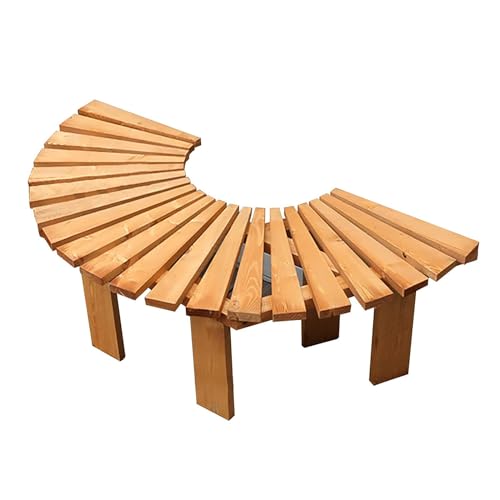 Banco de jardín semicircular de madera resistente a la intemperie para parque