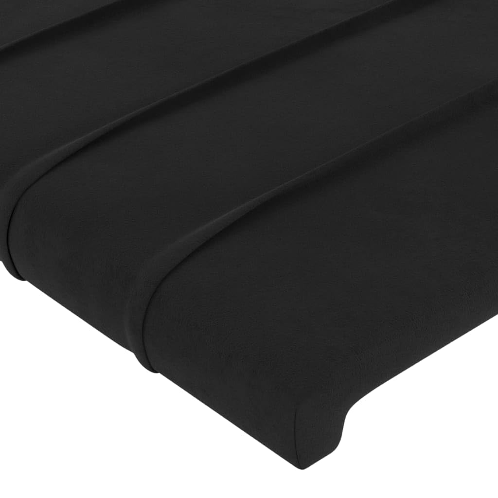 Cabecero LED Cama 144 x 118/128 cm Negro Terciopelo Altura Ajustable RGB Iluminación Moderno Cojín de Pared Estilo para Jóvenes y Adultos Dormitorios