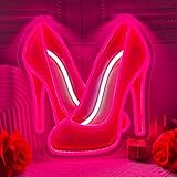 High Heel Neon Sign,LED Pink Shoe Neon Light for Wall Decor,USB Dimmable Stiletto Neon Lamp for Girls Women Bedroom Living Room Makeup Room Game Room Birthday Valentine's Day Party Decor