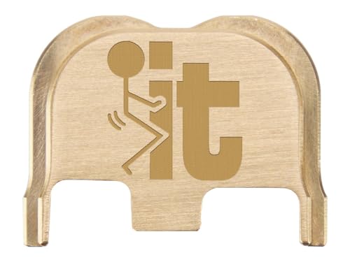 NDZ Performance Brass Slide Cover Back Plate for Glock Gen 6 & V-Series (G17 G19 G19X G45) – Laser Engraved Options – F It Stickman