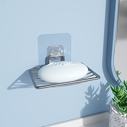 Image of HOKIPO Magic Sticker Series Self Adhesive Stainless Steel Soap Holder for Bathroom Wall - Pack of 1 (Model -AR3171)