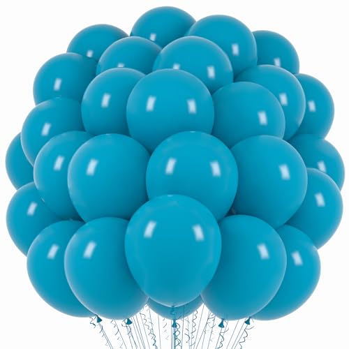 Image of Voircoloria Peacock Blue Balloons, 66pack 12inch Teal Blue Latex Party Balloons for Wedding, Birthday, Graduation, Bridal Shower, Baby Shower, Gender Reveal, Anniversary Party Decorations