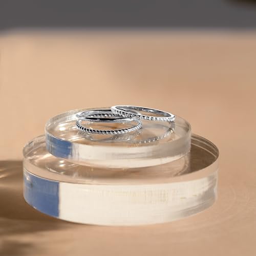 Florideco 14K Gold Filled Thin Stackable Rings for Women,Minimalist Non Tarnish Cubic Zirconia Band Rings,Dainty Trendy Statement Stacking Rings Set Size 6-102