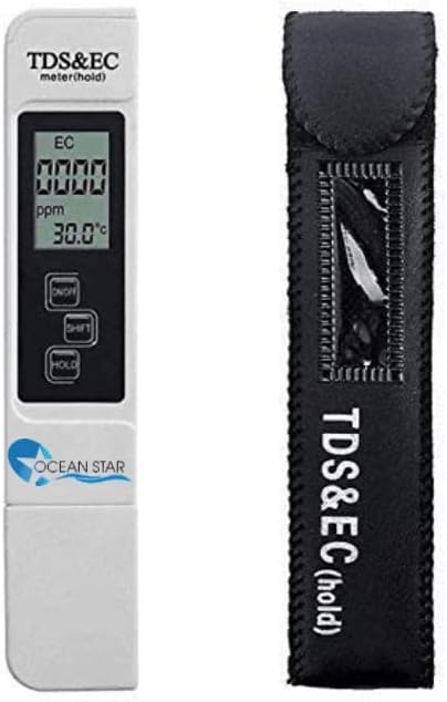 OCEAN STAR TECHNOLOGIES Digital 3-In-1 Water Tds Ec And Temperature Meter - Purity Tester With Atc Function, 1Ppm Resolution, 0-9990 Ppm Measurement Range (Black)