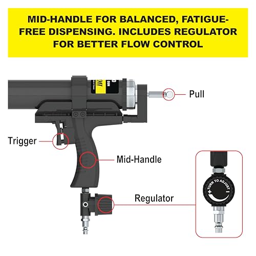 Albion Engineering AB30 Mid-Handle Air-Powered Steel Bulk Caulking Gun, 120 PSI Air Drive, 30 oz by Albion - Image 3