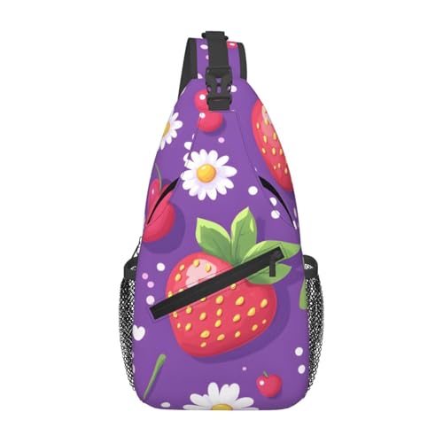 Morrales Sling con Estampado de Fresas para Hombre y Mujer miniatura 1
