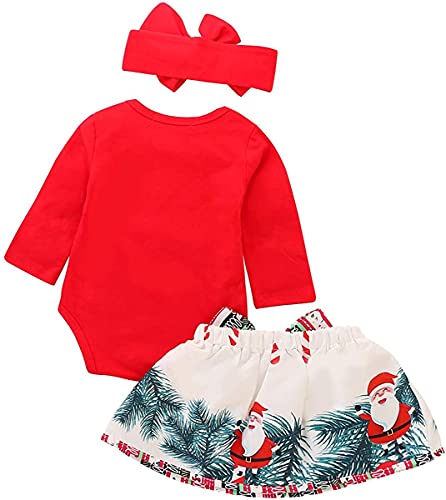 My First Christmas Outfits voor Pasgeboren Baby Meisje 1e Xmas Romper Tutu Rok Hoofdband Kleding Vrolijk Kerstfeest 3… - Image 3
