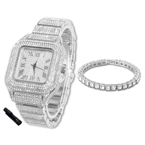 Reloj de oro con diamantes para niños chapado en oro de 18K con acabado en platino exclusivo