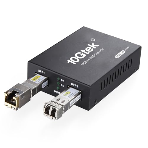 Image of 10GbE SFP+ Media Converter, Fiber to 10G Copper UTP Ethernet Media Converter, with a 10GBase-T Reach 30 Meters Transceiver and a SFP+ SR Module (300m, MMF, 850nm)