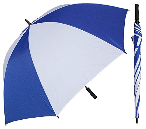 RainStoppers 68-Inch Oversize Windproof Golf Umbrella (Royal and White)