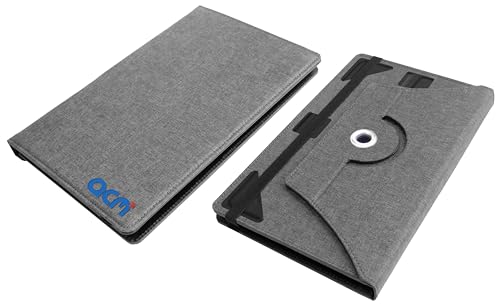 Image of ACM Rotating Nylon Case Cover Viewing Stand Compatible with Brave Ark 12.95 inch Tablet Front & Back Cover Grey