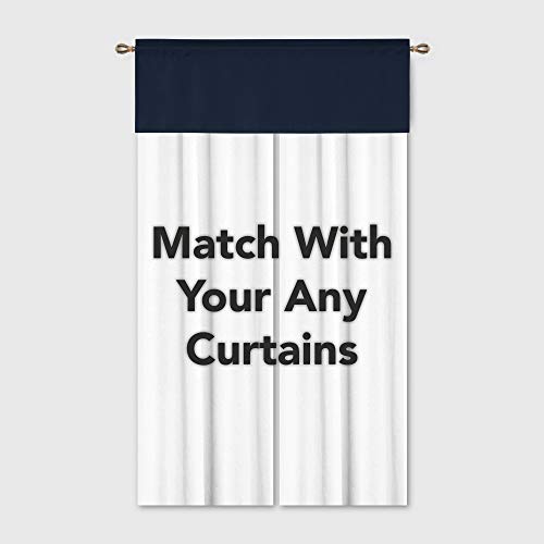 image for Deconovo Navy Blue Curtain Valances, Kitchen Valance, Thermal Insulate
