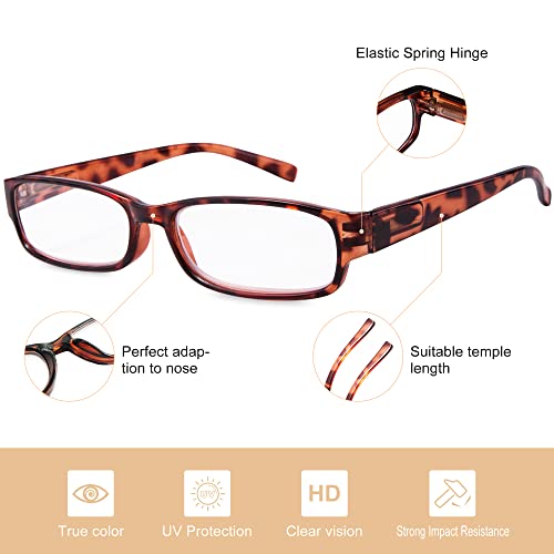 EYEGUARD Readers 4 Pack of Thin and Elegant Womens Reading Glasses with Beautiful Patterns for Ladies 2.50