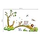 decalmile Wandtattoo Dschungel Tiere Baum Wandsticker Elefant Giraffe Löwe Wandaufkleber Kinderzimmer Babyzimmer Schlafzimmer Wanddeko